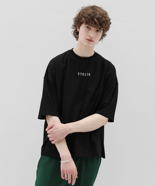 ETELIO（エテリオ）の「ルーズベーシックロゴTシャツ（Tシャツ/カットソー・メンズ・ワイン/ホワイト/サックスブルー/ブラック・L/S/M）」の20枚目の写真