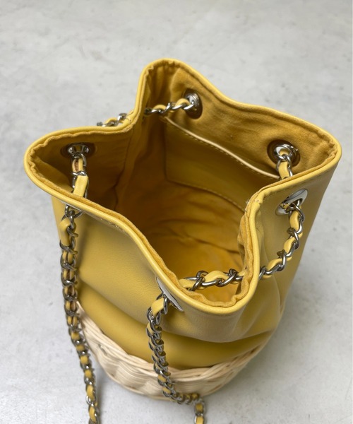 StyleSea（スタイルシー）の「フェイクレザードッキングカゴバッグ（ショルダーバッグ・レディース・ホワイト/ブラック/カーキ/イエロー・FREE）」の16枚目の写真