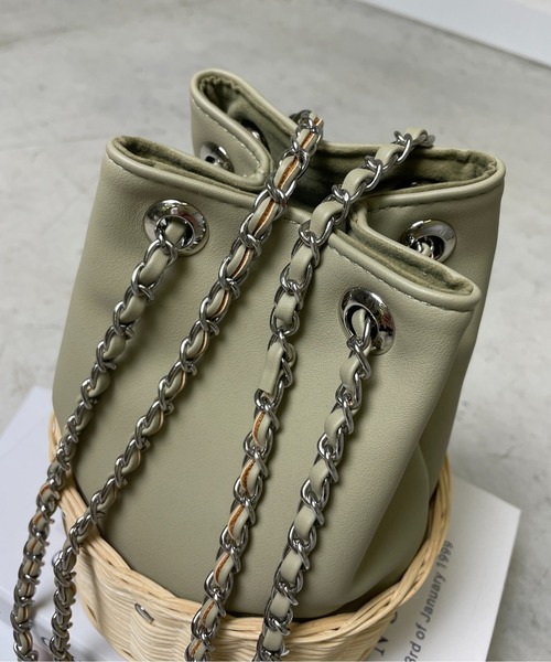 StyleSea（スタイルシー）の「フェイクレザードッキングカゴバッグ（ショルダーバッグ・レディース・ホワイト/ブラック/カーキ/イエロー・FREE）」の13枚目の写真