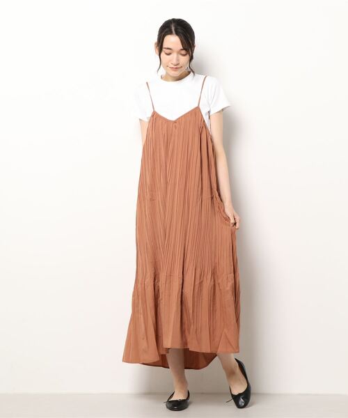 KOBE LETTUCE（コウベレタス）の「2wayプリーツキャミワンピース（ワンピース・レディース・グリーン/ブラック/ブラウン・FREE）」の13枚目の写真