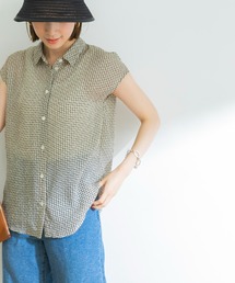 URBAN RESEARCH | ジオメトリックプリントフレンチスリーブシャツ(シャツ/ブラウス)