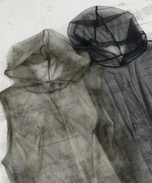 Figments（フィグメンツ）の「シアーフーディ（Tシャツ/カットソー・レディース・ブラック/カーキ・FREE）」の10枚目の写真