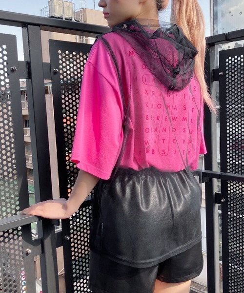 Figments（フィグメンツ）の「シアーフーディ（Tシャツ/カットソー・レディース・ブラック/カーキ・FREE）」の6枚目の写真