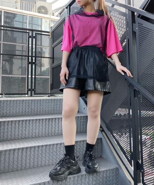 Figments（フィグメンツ）の「シアーフーディ（Tシャツ/カットソー・レディース・ブラック/カーキ・FREE）」の9枚目の写真