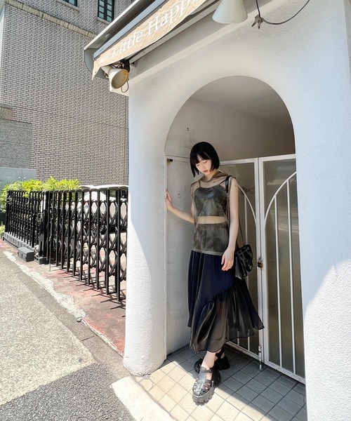 Figments（フィグメンツ）の「シアーフーディ（Tシャツ/カットソー・レディース・ブラック/カーキ・FREE）」の12枚目の写真