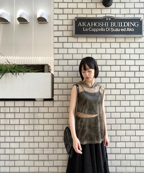 Figments（フィグメンツ）の「シアーフーディ（Tシャツ/カットソー・レディース・ブラック/カーキ・FREE）」の11枚目の写真