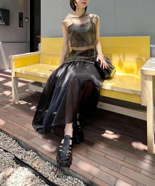 Figments（フィグメンツ）の「シアーフーディ（Tシャツ/カットソー・レディース・ブラック/カーキ・FREE）」の13枚目の写真