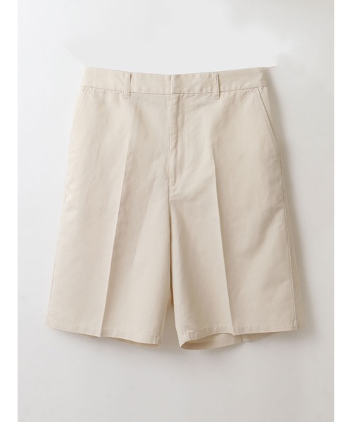 enchainement(アンシェヌマン)の「Cotton Linen Short Pants(その他パンツ・レディース・キャメル/オフホワイト/ブラック・1/2)」の1枚目の写真