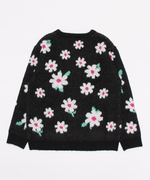 trois lapins kp(トロワラパンケーピー)の「花柄ジャガード編みセーター(140~150cm)(ニット/セーター・キッズ・グリーン/ブラック・140cm/150cm)」の10枚目の写真