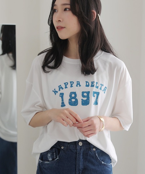 ElegChic(エレグシック)の「プリントTシャツ(Tシャツ/カットソー・レディース・ホワイト系その他3/グレー/ミント/ホワイト系その他4/ホワイト/ホワイト系その他2/ブラック系その他/ホワイト系その他/ブラック・FREE)」の2枚目の写真
