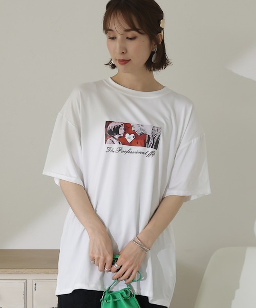 ElegChic(エレグシック)の「プリントTシャツ(Tシャツ/カットソー・レディース・ホワイト系その他3/グレー/ミント/ホワイト系その他4/ホワイト/ホワイト系その他2/ブラック系その他/ホワイト系その他/ブラック・FREE)」の1枚目の写真
