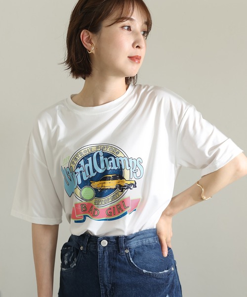ElegChic(エレグシック)の「プリントTシャツ(Tシャツ/カットソー・レディース・ホワイト系その他3/グレー/ミント/ホワイト系その他4/ホワイト/ホワイト系その他2/ブラック系その他/ホワイト系その他/ブラック・FREE)」の4枚目の写真
