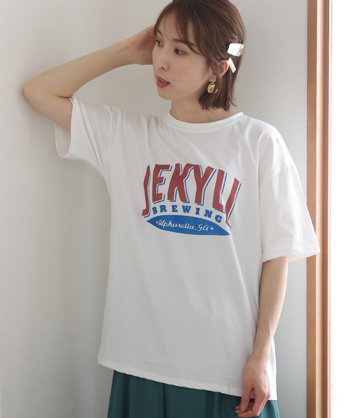 ElegChic(エレグシック)の「プリントTシャツ(Tシャツ/カットソー・レディース・ホワイト系その他3/グレー/ミント/ホワイト系その他4/ホワイト/ホワイト系その他2/ブラック系その他/ホワイト系その他/ブラック・FREE)」の5枚目の写真