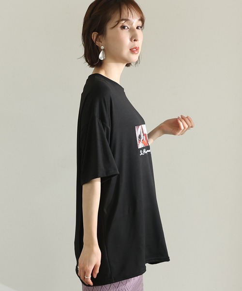 ElegChic(エレグシック)の「プリントTシャツ(Tシャツ/カットソー・レディース・ホワイト系その他3/グレー/ミント/ホワイト系その他4/ホワイト/ホワイト系その他2/ブラック系その他/ホワイト系その他/ブラック・FREE)」の11枚目の写真