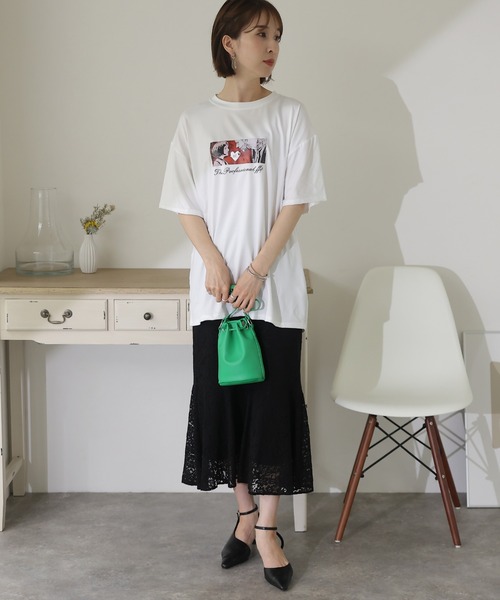 ElegChic(エレグシック)の「プリントTシャツ(Tシャツ/カットソー・レディース・ホワイト系その他3/グレー/ミント/ホワイト系その他4/ホワイト/ホワイト系その他2/ブラック系その他/ホワイト系その他/ブラック・FREE)」の21枚目の写真