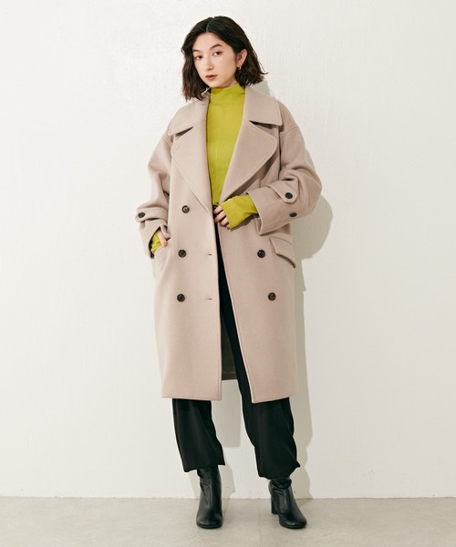 Lui's（ルイス）の「【カタログ掲載アイテム】ハイクオリティメルトンビッグPコート（ピーコート・レディース・ライトベージュ/グレー/ブラック・FREE）」の5枚目の写真