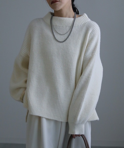セール】ボリュームスリーブゆるニットプルオーバー（ニット/セーター