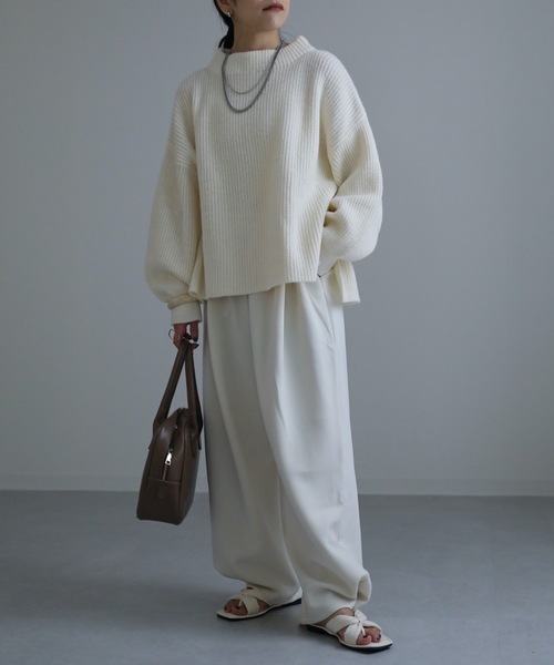 セール】ボリュームスリーブゆるニットプルオーバー（ニット/セーター