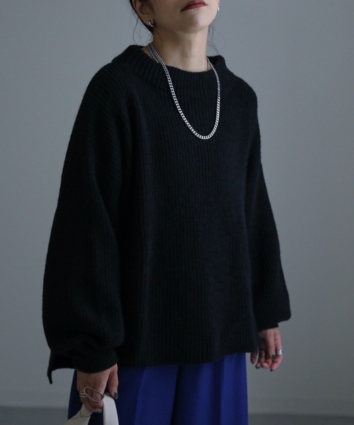セール】ボリュームスリーブゆるニットプルオーバー（ニット