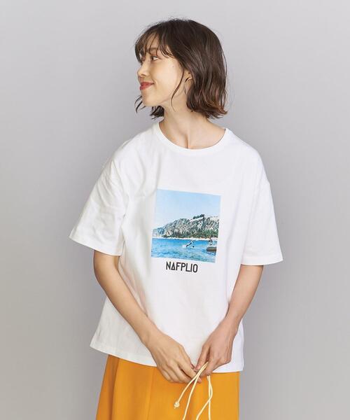 TRANSIT(トランジット)の「【別注】<TRANSIT>NAFPLIO TEE/Tシャツ(Tシャツ/カットソー・レディース・ホワイト・FREE)」の1枚目の写真