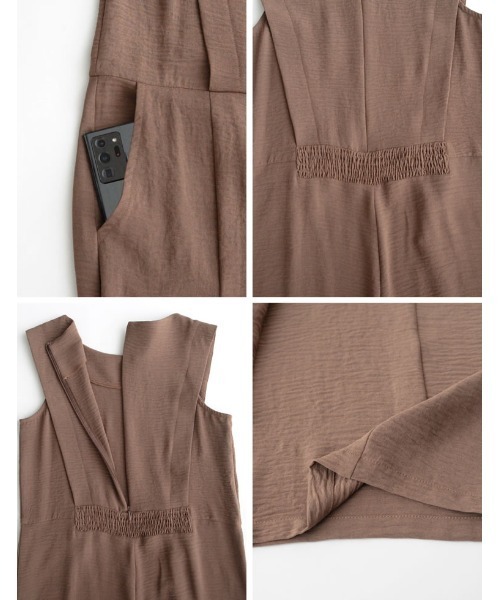 [低身長/高身長サイズ有]ポーラタックデザインオールインワン