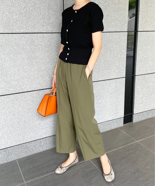 StyleSea(スタイルシー)の「クールタッチセンタータックストレッチストレートパンツ(スラックス・レディース・ブラック/ベージュ/カーキ/ピンク・FREE)」の20枚目の写真