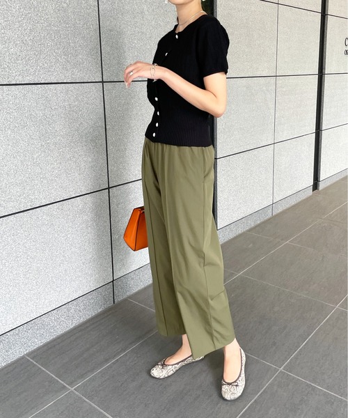 StyleSea(スタイルシー)の「クールタッチセンタータックストレッチストレートパンツ(スラックス・レディース・ブラック/ベージュ/カーキ/ピンク・FREE)」の22枚目の写真