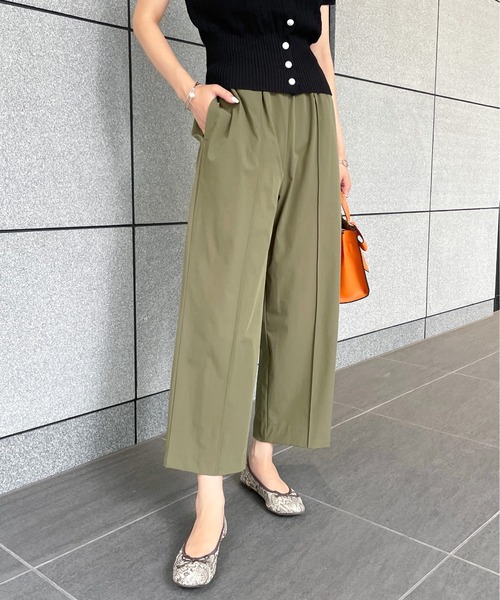 StyleSea(スタイルシー)の「クールタッチセンタータックストレッチストレートパンツ(スラックス・レディース・ブラック/ベージュ/カーキ/ピンク・FREE)」の19枚目の写真