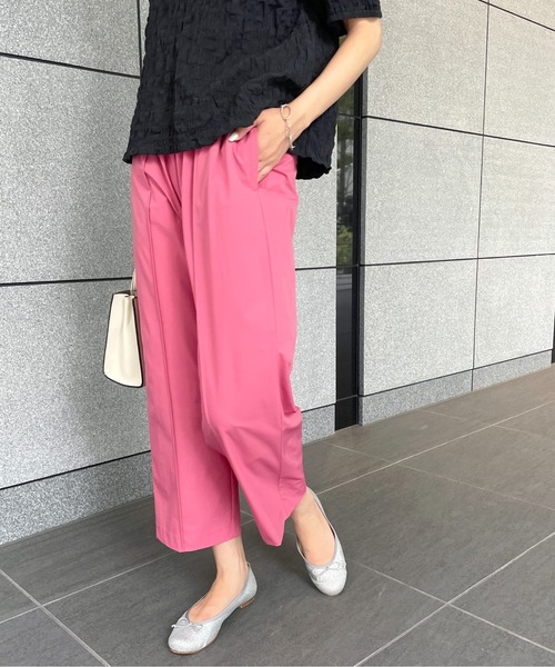 StyleSea(スタイルシー)の「クールタッチセンタータックストレッチストレートパンツ(スラックス・レディース・ブラック/ベージュ/カーキ/ピンク・FREE)」の12枚目の写真