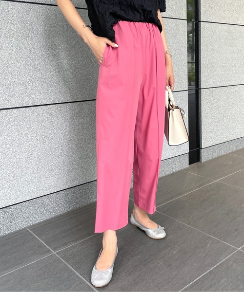 StyleSea(スタイルシー)の「クールタッチセンタータックストレッチストレートパンツ(スラックス・レディース・ブラック/ベージュ/カーキ/ピンク・FREE)」の16枚目の写真
