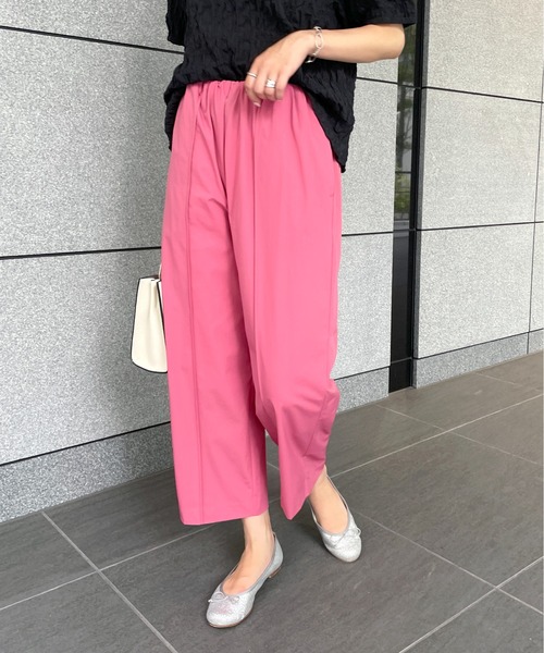 StyleSea(スタイルシー)の「クールタッチセンタータックストレッチストレートパンツ(スラックス・レディース・ブラック/ベージュ/カーキ/ピンク・FREE)」の17枚目の写真