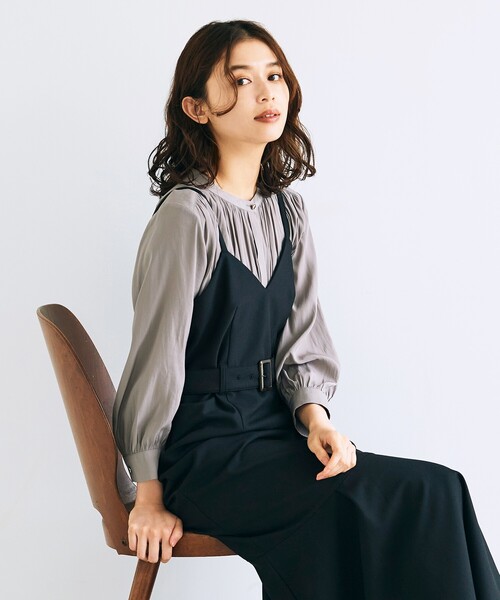 grove（グローブ）の「◆柄も入った8色展開。ヴィンテージサテン柄アソートブラウス（シャツ/ブラウス・レディース・ダークグリーン/アイボリー/ボルドー/ブラック系1/ネイビー系/アイボリー系/グレー系その他/ブラウン系その他・02/03/04/01/05）」の5枚目の写真