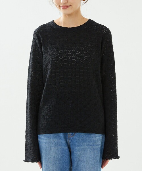 「FREAK'S STORE」 半袖カットソー フリ- ブラック レディース FREAK'S STORE 「FREAK'S STORE」 半袖カットソー フリ