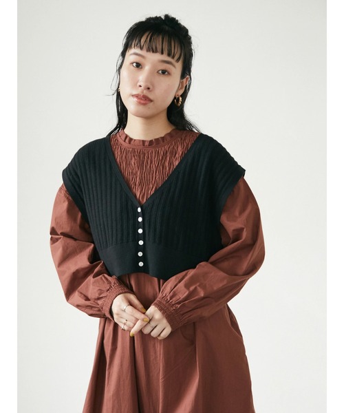 CRAFT STANDARD BOUTIQUE（クラフトスタンダードブティック）の「2WAY ニットベスト　＊◆（ベスト・レディース・ブラック/パープル/ダークグレー/キャメル・FREE）」の8枚目の写真