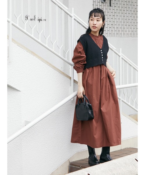 CRAFT STANDARD BOUTIQUE（クラフトスタンダードブティック）の「2WAY ニットベスト　＊◆（ベスト・レディース・ブラック/パープル/ダークグレー/キャメル・FREE）」の11枚目の写真