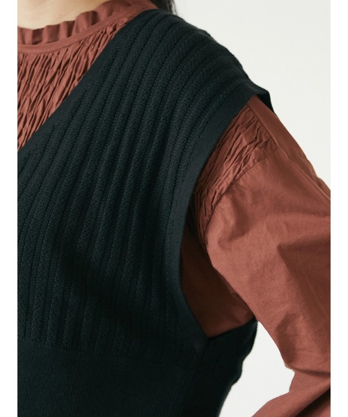 CRAFT STANDARD BOUTIQUE（クラフトスタンダードブティック）の「2WAY ニットベスト　＊◆（ベスト・レディース・ブラック/パープル/ダークグレー/キャメル・FREE）」の21枚目の写真