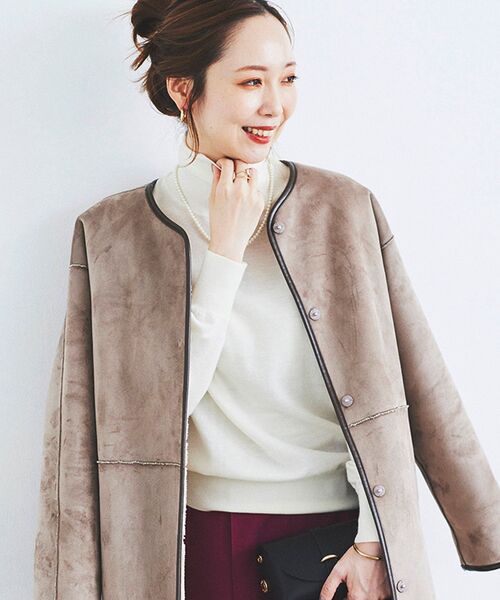 le.coeur blanc(ルクールブラン)の「ウォッシャブルウールハイネックプルオーバー(ニット/セーター・レディース・オフホワイト/ピンク/ブルー/ブラック・38)」の1枚目の写真