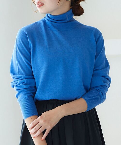 le.coeur blanc(ルクールブラン)の「ウォッシャブルウールハイネックプルオーバー(ニット/セーター・レディース・オフホワイト/ピンク/ブルー/ブラック・38)」の10枚目の写真