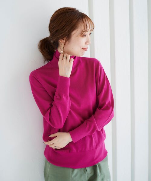 le.coeur blanc(ルクールブラン)の「ウォッシャブルウールハイネックプルオーバー(ニット/セーター・レディース・オフホワイト/ピンク/ブルー/ブラック・38)」の14枚目の写真