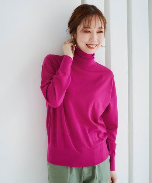 le.coeur blanc(ルクールブラン)の「ウォッシャブルウールハイネックプルオーバー(ニット/セーター・レディース・オフホワイト/ピンク/ブルー/ブラック・38)」の22枚目の写真