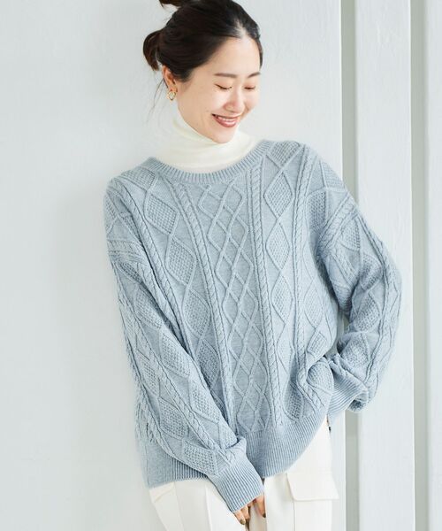 le.coeur blanc(ルクールブラン)の「ウォッシャブルウールハイネックプルオーバー(ニット/セーター・レディース・オフホワイト/ピンク/ブルー/ブラック・38)」の20枚目の写真