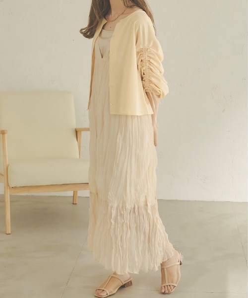 Ambre Neige(アンブルネージュ)の「シャーリングシャツ/【WEB/EC限定商品】(シャツ/ブラウス・レディース・アイボリー/モカ・FREE)」の7枚目の写真
