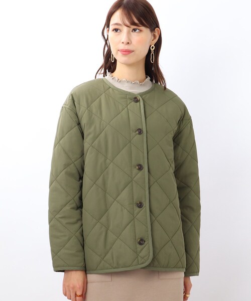 DRESKIP（ドレスキップ）の「◆【撥水/吸湿発熱】今年は断然ショート丈！　キルトジャケット（ブルゾン・レディース・ブラック/グレー/カーキ・03/02）」の5枚目の写真