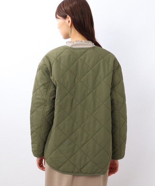 DRESKIP（ドレスキップ）の「◆【撥水/吸湿発熱】今年は断然ショート丈！　キルトジャケット（ブルゾン・レディース・ブラック/グレー/カーキ・03/02）」の7枚目の写真