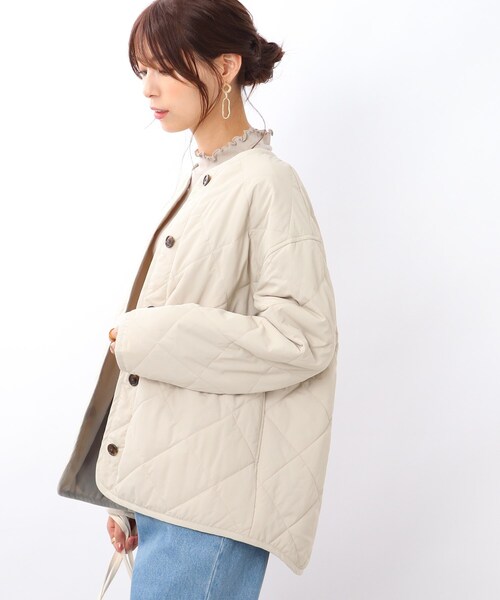 DRESKIP（ドレスキップ）の「◆【撥水/吸湿発熱】今年は断然ショート丈！　キルトジャケット（ブルゾン・レディース・ブラック/グレー/カーキ・03/02）」の16枚目の写真