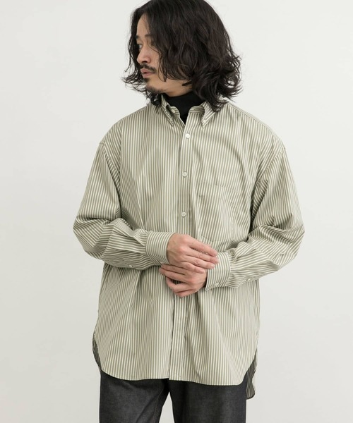 URBAN RESEARCH(アーバンリサーチ)の「カラーストライプルーズB.Dシャツ(シャツ/ブラウス・メンズ・ライトカーキ/バーガンディー・MEDIUM/LARGE)」の6枚目の写真