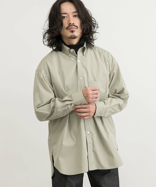 URBAN RESEARCH(アーバンリサーチ)の「カラーストライプルーズB.Dシャツ(シャツ/ブラウス・メンズ・ライトカーキ/バーガンディー・MEDIUM/LARGE)」の8枚目の写真