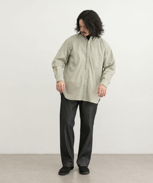 URBAN RESEARCH(アーバンリサーチ)の「カラーストライプルーズB.Dシャツ(シャツ/ブラウス・メンズ・ライトカーキ/バーガンディー・MEDIUM/LARGE)」の9枚目の写真