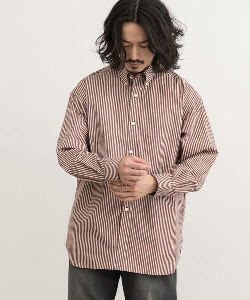 URBAN RESEARCH(アーバンリサーチ)の「カラーストライプルーズB.Dシャツ(シャツ/ブラウス・メンズ・ライトカーキ/バーガンディー・MEDIUM/LARGE)」の15枚目の写真