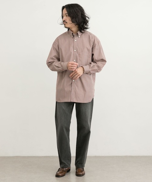 URBAN RESEARCH(アーバンリサーチ)の「カラーストライプルーズB.Dシャツ(シャツ/ブラウス・メンズ・ライトカーキ/バーガンディー・MEDIUM/LARGE)」の18枚目の写真